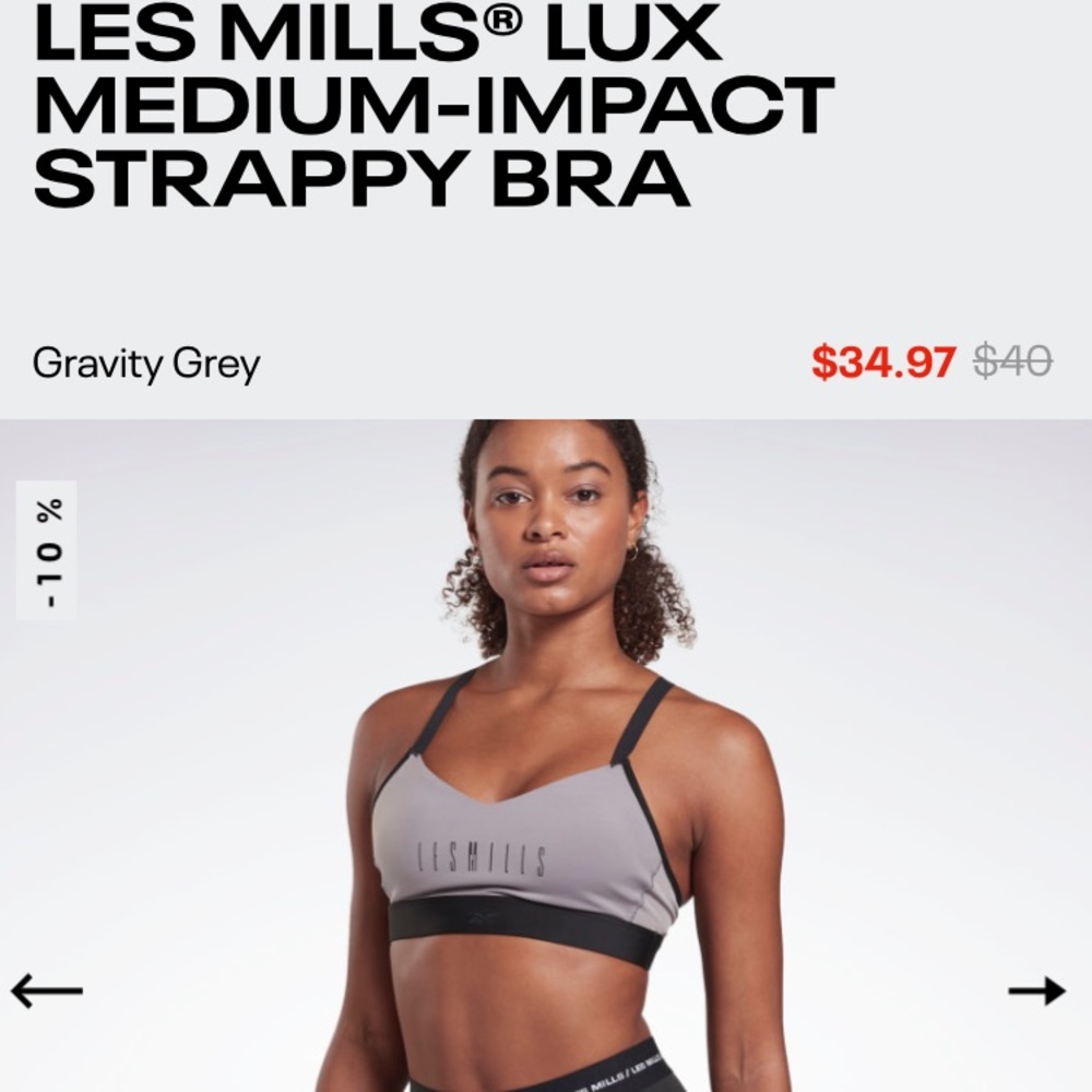 Reebok les mills sports bra
